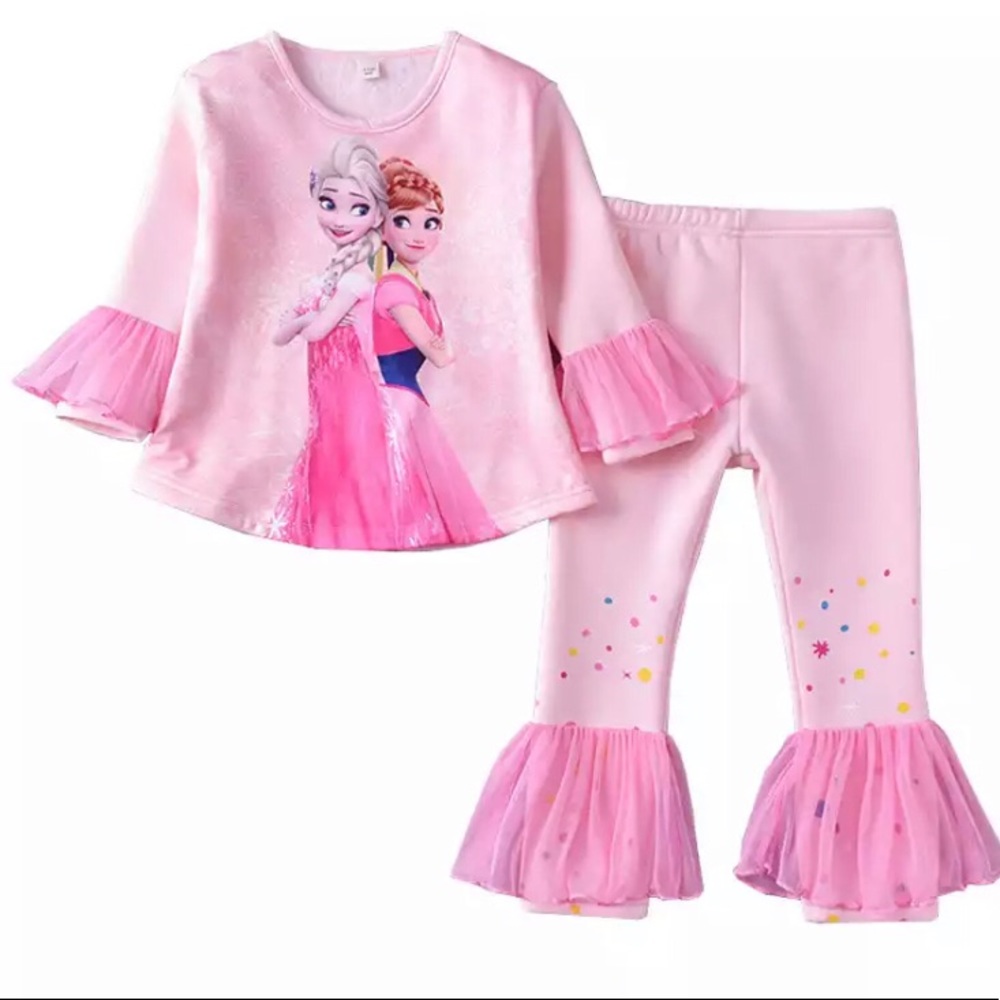 Elsa/Anna Set Warm Velvet pants and top